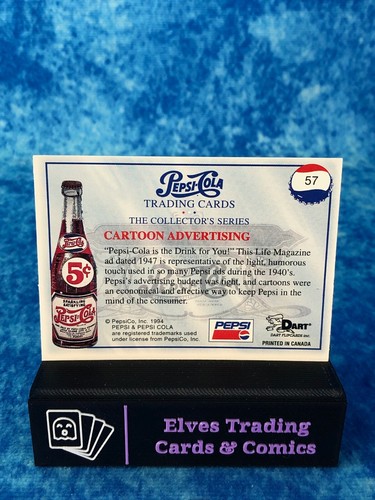 Pepsi-Cola: The Collector's Series 1 SINGLE Non-Sport Trading Card by Dart 1994 - Picture 114 of 196