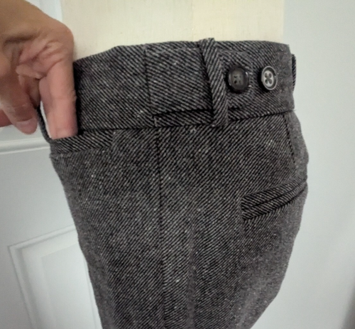 Banana Republic The Martin Fit Lined Wool Blend Slacks Pants Gray Plaid Sz 0 EUC - Picture 7 of 19
