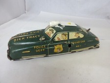 VINTAGE CAR MARX DICK TRACY POLICE WIND UP TIN TOY 200-D