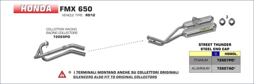 COLLETTORI ARROW COMPATIBILE PER HONDA FMX 650 2005 > 2008 ACCIAIO INOX - Foto 2 di 3