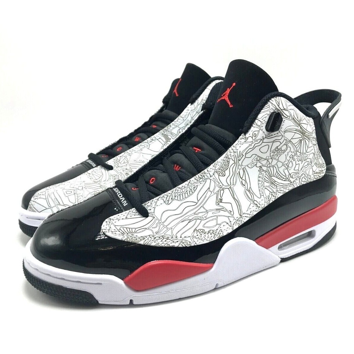 NEW* Men NIKE Air Jordan Dub Zero White/Black/Red Sneakers