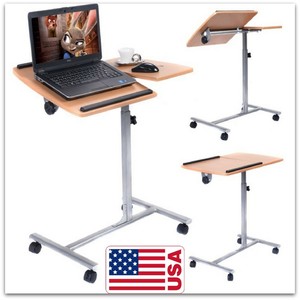 Laptop Over Bed Table Swivel Rolling Wheels Portable Mobile Hospital Image Is Loading Laptop Over Bed Table Swivel Rolling Wheels Portable