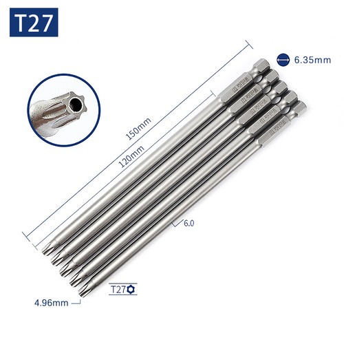 5Pcs Long Reach Torx Star Hex Tamper Proof Screwdriver Bits Security Bit Set UK - Picture 41 of 43