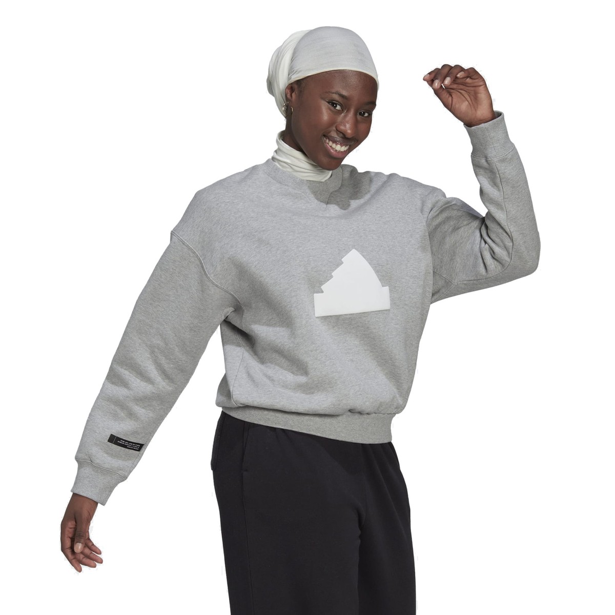 Adidas Women's Sportswear Sweatshirt, Medium Grey Heather