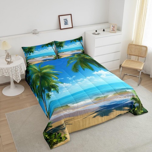 Feelyou Ocean Beach Comforter Set Queen Size Soft for Bathroom Kids Hawaiian ... - Picture 3 of 7