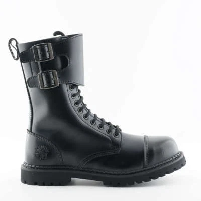 Grinders Camelot CS schwarz 14 Ösen Doppelschnalle Unisex Sicherheit Stahlkappe Stiefel