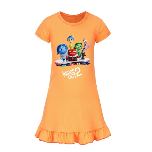 Inside Out JOY SADNESS Dress Kids Short Sleeve Print Princess Vestidos Dresses - Picture 25 of 35