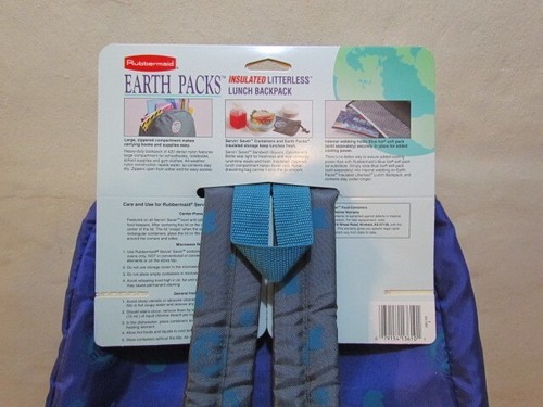 Rubbermaid EARTH PACKS Insulated Litterless Lunch Backpack NWT Purple Gray Teal - Picture 12 of 19