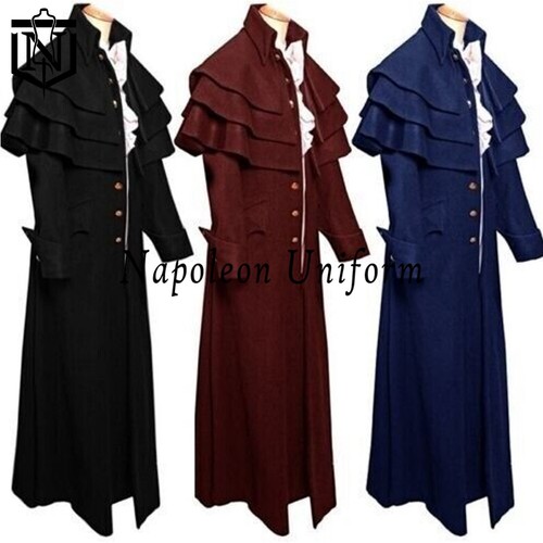 New Purple Garrick cape coachman high way men cloak (Garrick cape Quick Shipping - Picture 3 of 6