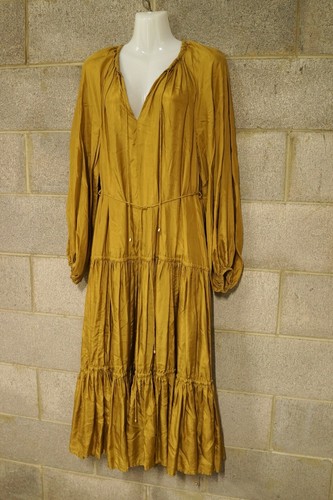 zimmermann ‘estelle tiered’ golden brown silk l/s dress…size 2…vgc... - Picture 2 of 5