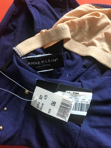 Vintage Anne Klein Swimsuit Bodysuit Studded Bubble One Piece Deadstock S / 6 - Picture 7 of 8