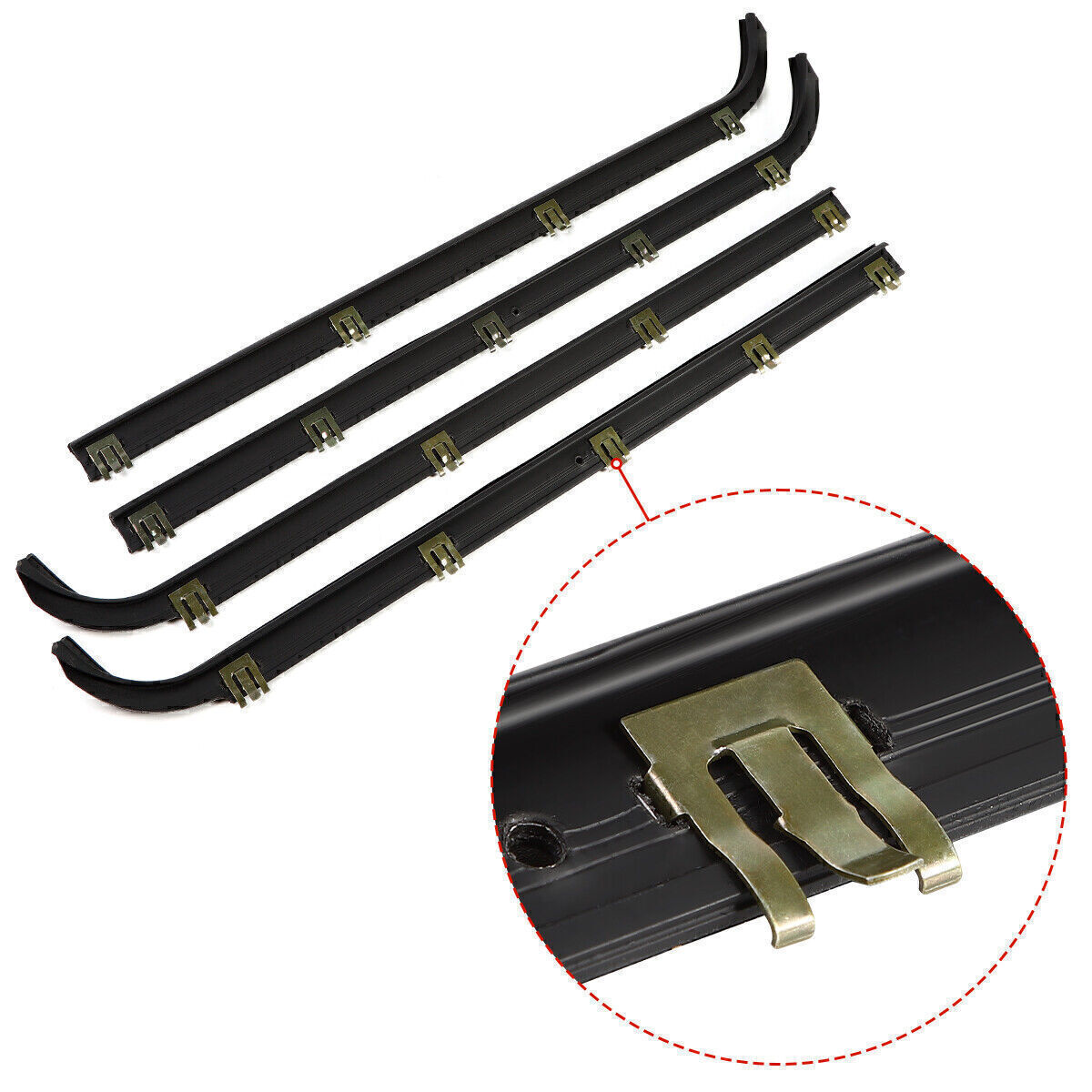 Car Front Window Sweep Felt Trim Seal Weatherstrip Kit For 1987-1997 Ford ^