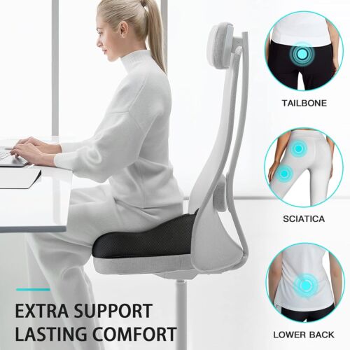 Benazcap X Large Memory Seat Cushion for Office Chair Pressure Relief Sciatica & - Picture 3 of 8