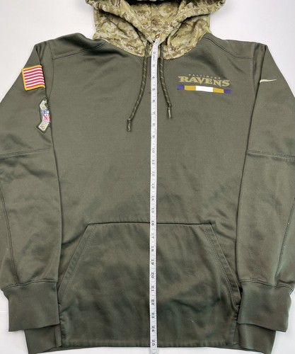Nike Dri Fit Baltimore Ravens NFL USA Salute To The Troops On Field Hoodie Sz L - Picture 9 of 10
