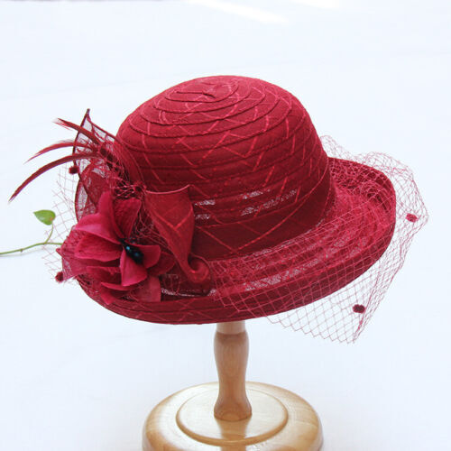 Braut Fascinator Spitze Tee Party Hut Damen Kentucky Derby Kirche Sonnenhut Kleid - Bild 8 von 8