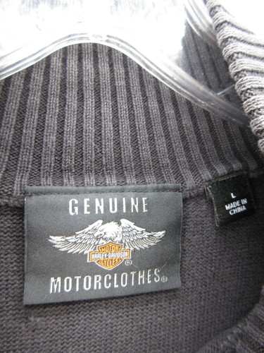 Harley Davidson Sweater Women Large Gray Cardigan Coatigan Biker Moto Logo Zip - Picture 10 of 12