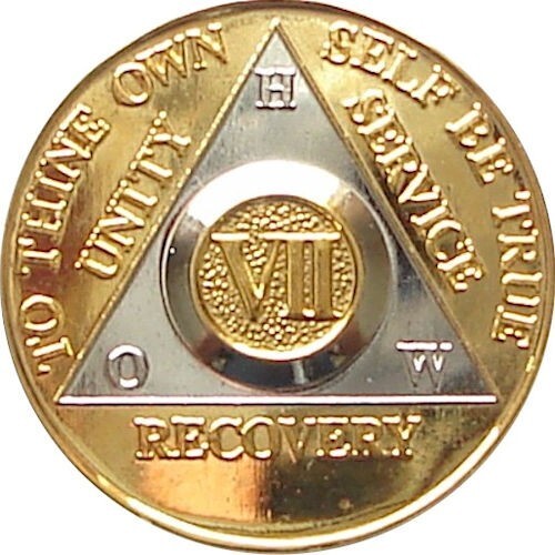 Medallón de aniversario AA con incrustaciones de oro y plata de 7 años (BiPlate) - BICT - Imagen 1 de 2