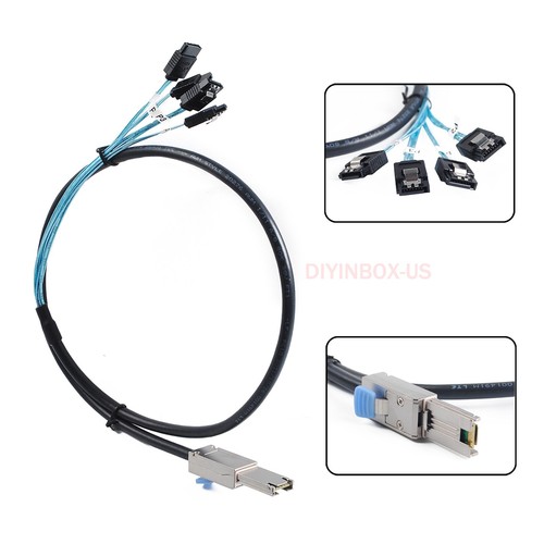 SFF-8088 to 4X SATA Mini SAS 26Pin to 4*SATA 7Pin Splitter Adapter Cable 6Gbps - Picture 19 of 24