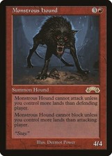 MTG Exodus --- MONSTROUS HOUND --- RARE! LP! Magic the Gathering!