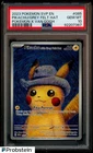 2023 Pokemon SVP En Pokemon X Van Gogh #085 Pikachu Grey Felt Hat PSA 10
