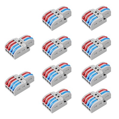 NineLeaf 10PCS Quick Connect Wire Connectors,2 in 4 Out Quick Wiring Connecto...