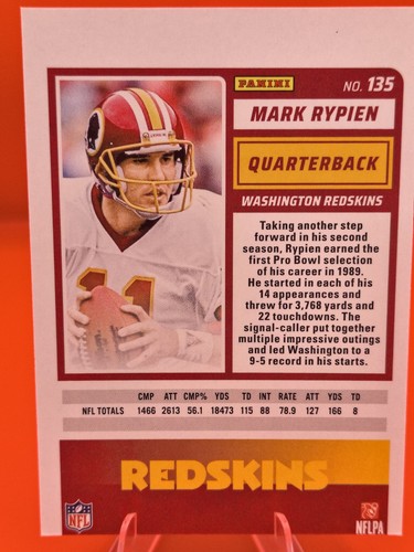 2025 Score Mark Rypien #135 Washington Redskins RARE MISCUT FREE SHIPPING! - Picture 9 of 14