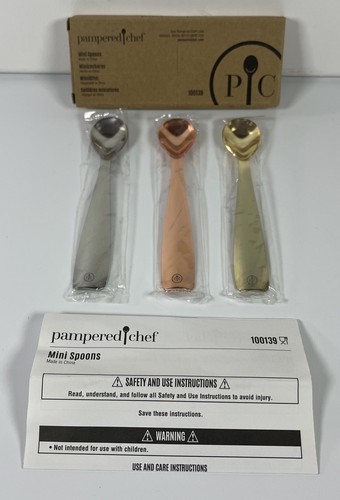 Pampered Chef 100139 Mini Spoons Charcuterie Jelly Honey Set of 3 - Picture 2 of 3