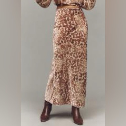 NWT $128 ANTHROPOLOGIE the Tilde velvet maxi slip skirt S