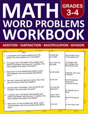 Math Word Problems Workbook for Grades 3-4 - Addition,Subtraction,Multiplication