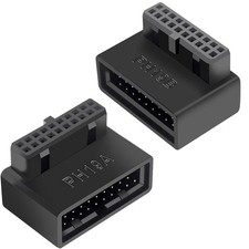 2 PCS 90 Degree USB 3.0 20pin Male to Female Motherboard Extension Adapter