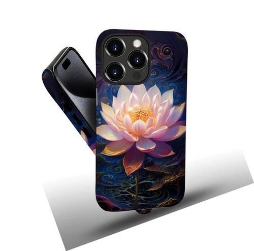 Compatible with iPhone 16 Pro Max Case,Beautiful Lotus Flowers Pattern 2 in 1 16 - Picture 2 of 7