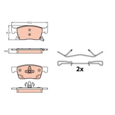1x ORIGINAL® Trw GDB2139 Bremsbelagsatz, Scheibenbremse Vorne, inkl.
