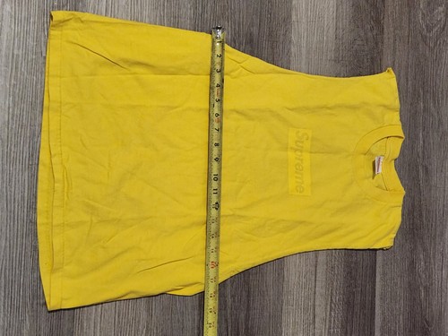 Supreme Tonal Box Logo Yellow Sz Small Cotton 100% Authentic Sleeve Less  - Picture 6 of 11