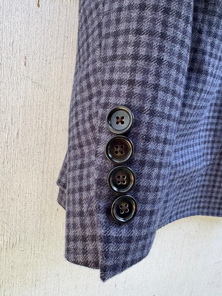 J. Abrigo Blazer Deportivo Crew Ludlow Moon Para Hombre 46 L Azul Gris Cuadros Worsted con Algodón Foto 3 de 4