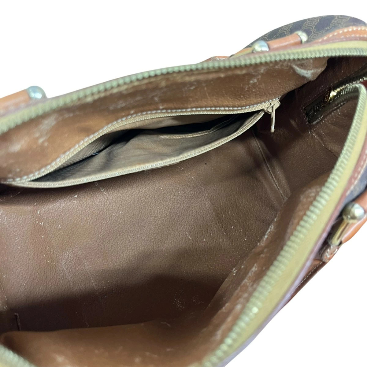 Celine Macadam Pattern Brown Textured Leather Sho… - image 4