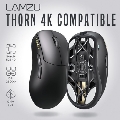 Lamzu Thorn Gaming Mouse Charcoal Black Lightweight 52g 26000DPI Lamzu Thorn - Photo 3/7