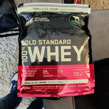 Optimum Nutrition Gold Standard 100% Whey Protein Powder, Vanilla Ice Cream, 5.4