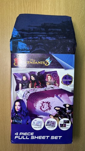 NEW OFFICIAL Disney Descendants 3 - 4 Piece Full Sheet Set - Double Cover - Picture 1 of 4