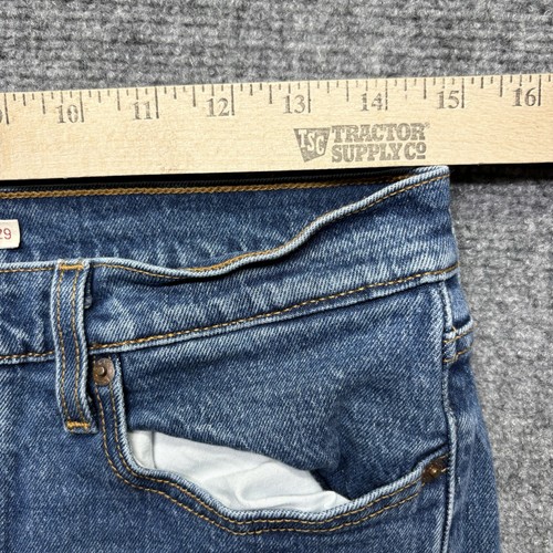 Jeans Levis Premium donna 29 (29x27) blu zeppa denim bottoni mosca grande E - Foto 10 di 16