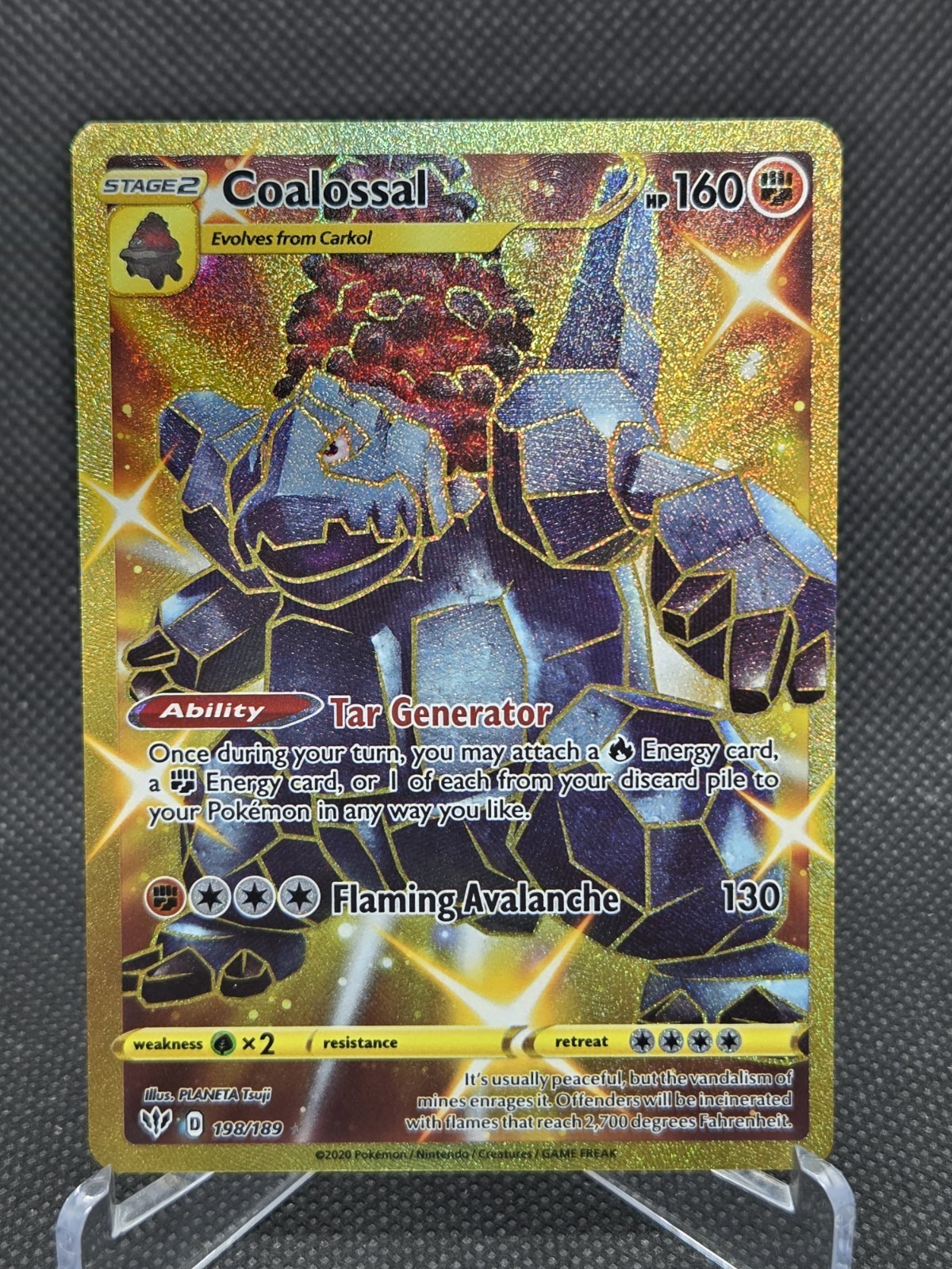 Coalossal - 198 - Darkness Ablaze - Secret Gold Rare - NM
