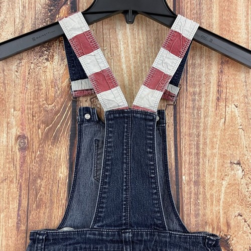 lei Shortalls Girl's Size XS 4-5 Blue American Jean Jumper Stars Stripes Denim - Picture 11 of 16