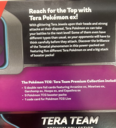 NEU Pokemon Tera Team EX Premium Collection 5 Foils 9 TCG Booster Packs NIB - Bild 2 von 2