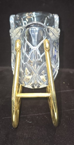 Vintage Gorham Holiday Traditions Crystal Centerpiece Bowl Sleigh - Picture 7 of 9