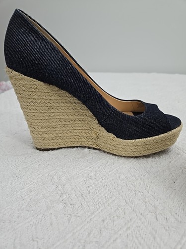 Vince Camuto Womens Size 10M Navy Denim Espadrille Wedge Sandal - Picture 6 of 10