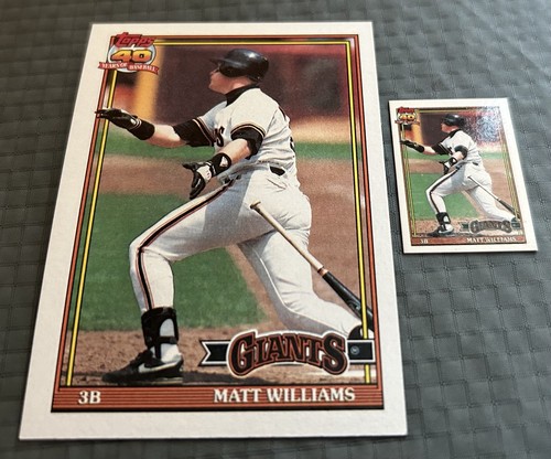 Matt Williams 2 card lot, Topps 40 Yrs 1991 #190 Regular & MicroA* Variation - Picture 3 of 6