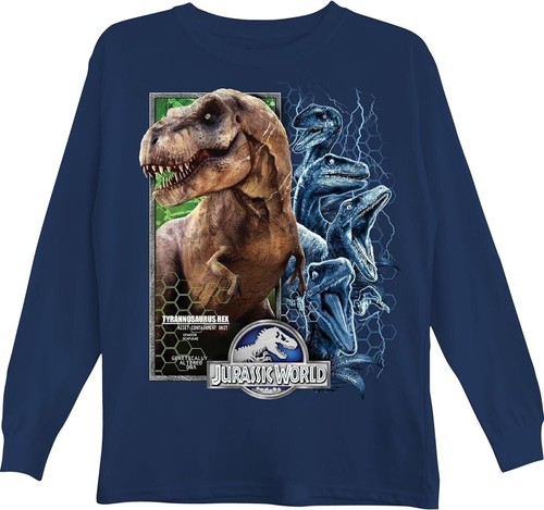 Jurassic Park Boys Jurassic World Long Sleeve Crewneck T-Shirt for Little and... - Picture 2 of 27