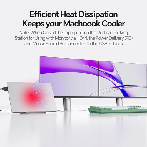 PULWTOP MacBook Docking Station Dual Monitor 4K 60Hz with Phone Tablet Stand - Picture 8 of 9