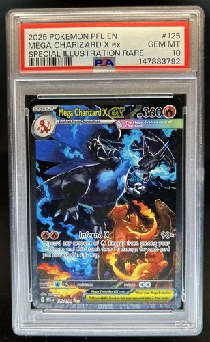2025 Pokemon PFL Mega Charizard X ex Special Illustration Rare #125/094 PSA 10