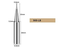 2x 900-LB soldering tip tapered 0.2mm for soldering stations BAKON