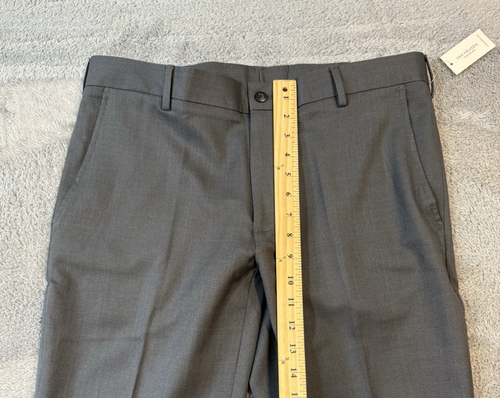 Van Heusen Traveler Slim Fit Pants 33X30 Dark Gray Check Non-Iron Wicking NWT - Picture 4 of 13